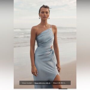 Shona Joy La Lune Asymmetrical Maxi Dress - Powder Blue